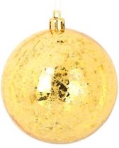 Set van 6 Gouden Kunststof Kerstballen 6 cm