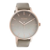 OOZOO Timepieces - Rose gold watch with taupe leather strap - C10832