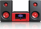 Lenco MC-020 - Stereo set met radio, Bluetooth, USB en AUX-ingang - Rood