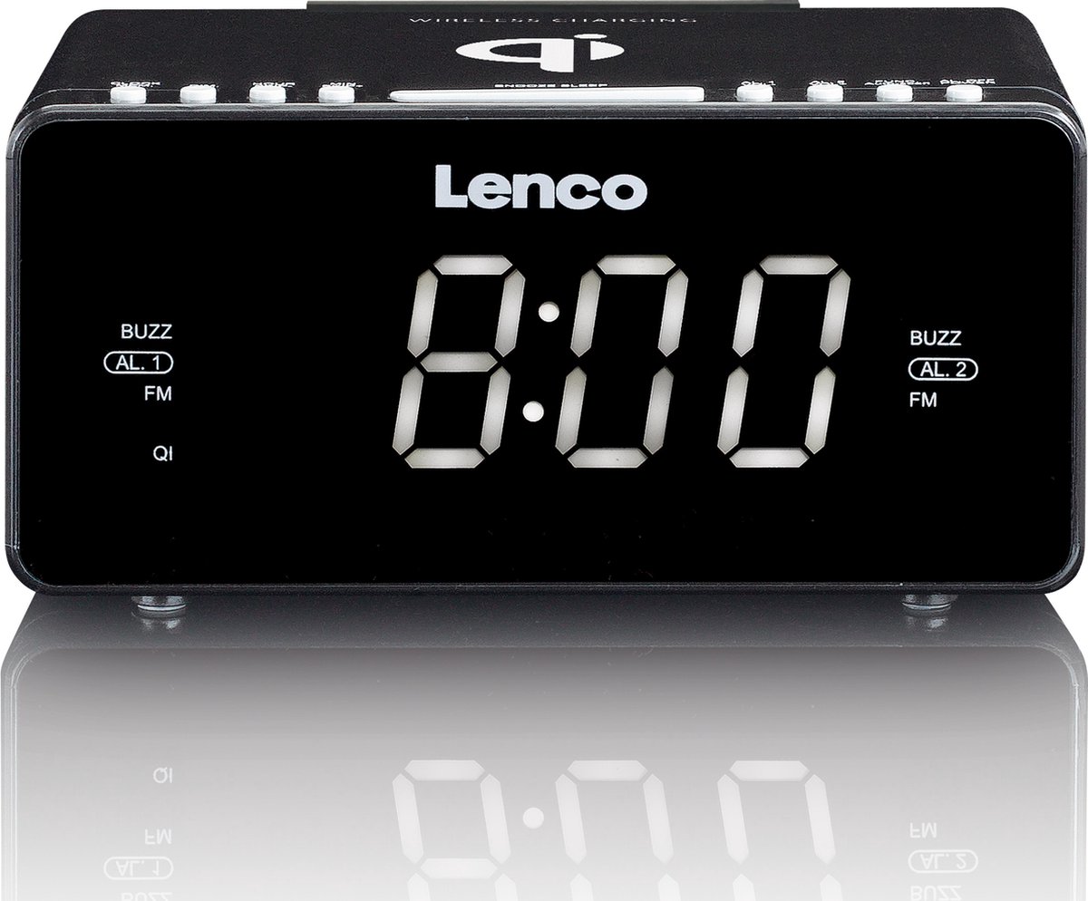 Lenco CR-550 - Wekkerradio met Qi Wireless smartphone oplader - Zwart