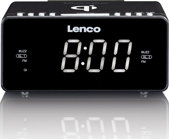 Lenco CR-550BK - Wekkerradio met Qi Wireless Smartphone oplader - Zwart |  bol