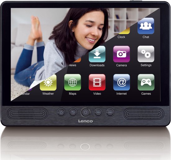 Lenco TDV-1000BK - Portable DVD-speler met touchscreen, wifi en Android 7 -  10 inch -... | bol.com