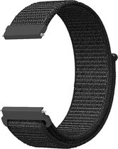 DrPhone SWB2 Universele 20mm Nylon Geweven Elastische Band met klittenband - Horlogeband – Armband –  Zwart