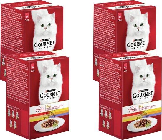 Gourmet Mon Petit Duo 6x50 g - Kattenvoer - 4 x Vlees