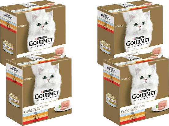 Gourmet Gold Mousse Rund - Kattenvoer - 4 x Mix 8x85 g