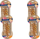 8in1 Delights Twisted Sticks Triple Flavour - Hondensnacks - 4 x Kip Varken Rund 70 g 10 stuks