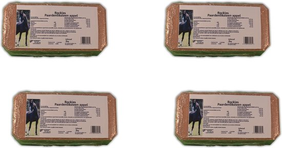 Foto: Rockies liksteen paard voedingssupplement 4 x appel 2 kg