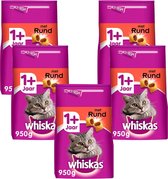 Whiskas Brokjes Adult - Katten droogvoer - Rund - 5 x 950 gr