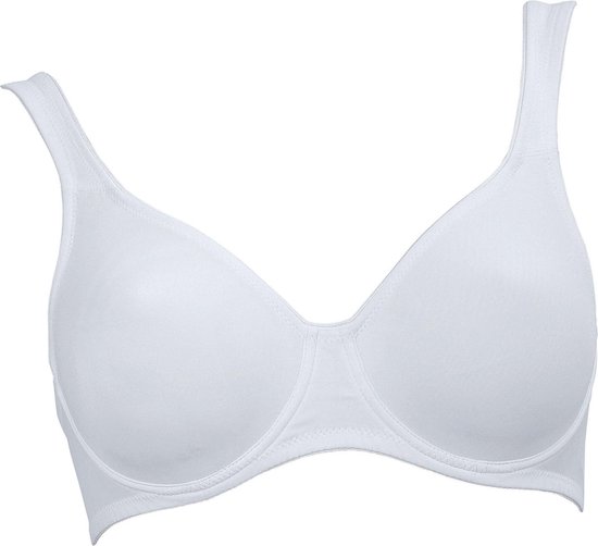 Witte voorgevormde beugel bh met brede schouderbanden.