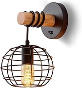 Moodbyretro - Retrolamp Exclusief ledlamp - Muurlamp - Zwart - nachtkastlampje- MAX 11 Watt