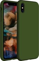 Coverzs Luxe Liquid Silicone case geschikt voor Apple iPhone X / Xs - legergroen