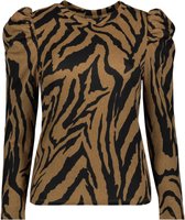 Jacqueline de Yong T-shirt Jdytonsy L/s Puff Sleeve Top Jrs 15217180 Tiger Eye/zebra Dames Maat - S