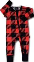 Zipster Plaid - Baby Romper - Bamboe - Met 2-way ritssluiting - Maat 56-62