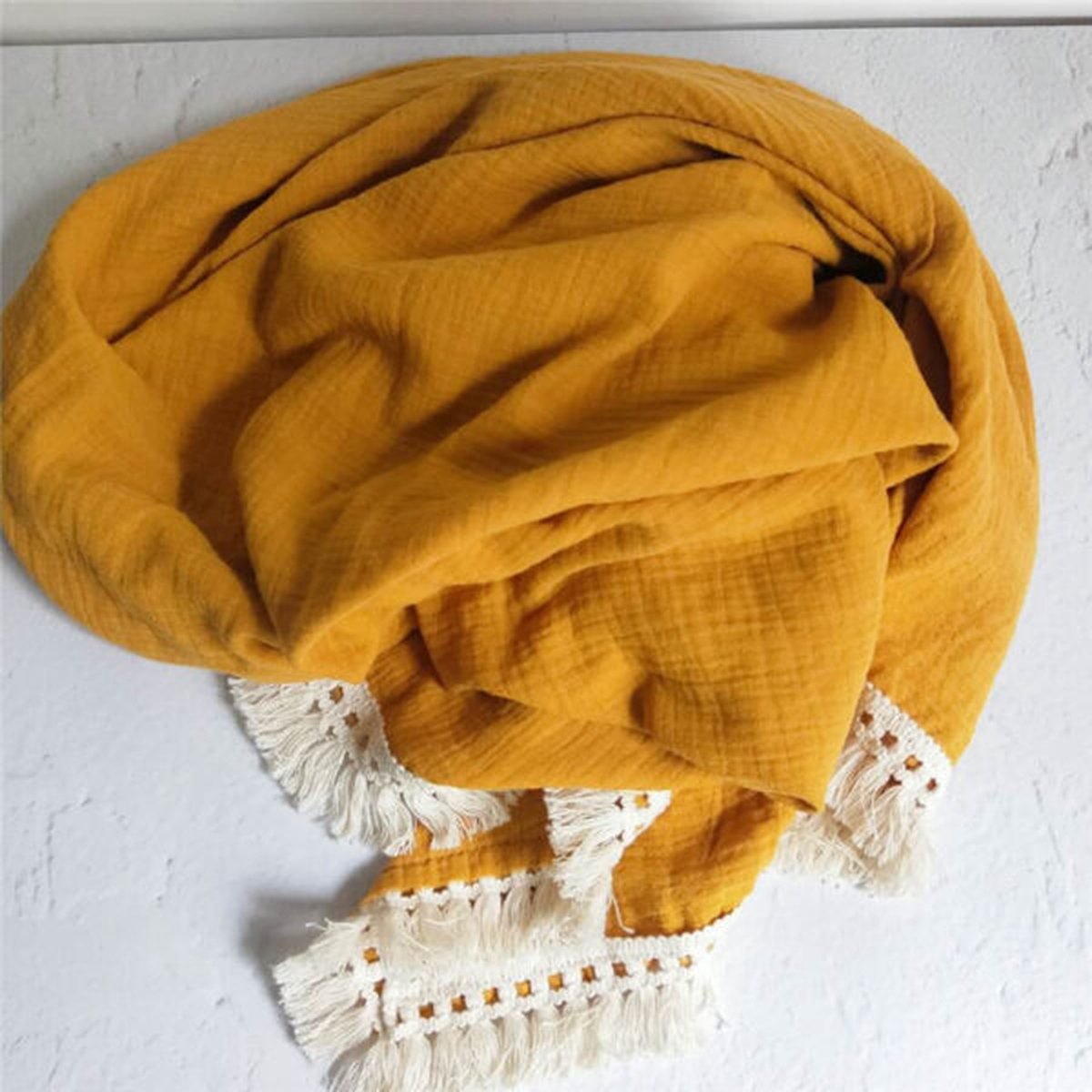 Goedkoopste Hydrofiele doek-boho okergeel