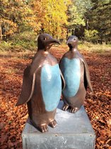 Tuinbeeld Keramiek kleur Brons Twee pinguïns