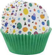 Wilton - Cupcakevormpjes - Stippen & Driehoeken + Groen - pk/75