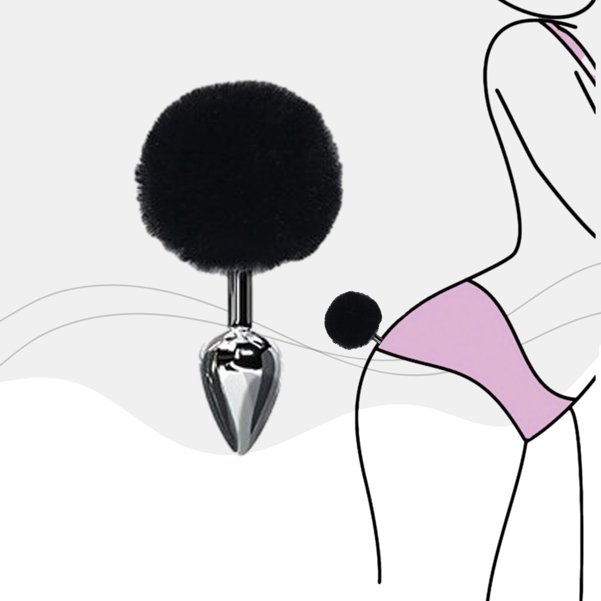 Goedkoopste Daily Joy Buttplug – Konijnenstaart – Rollenspel – Anale staart – Zwart