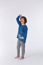 Woody pyjama jongens - wasbeer - blauw - 212-1-PLU-S/865 - maat 152