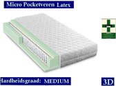 Caravan -  Royal Elite Medical Matras 3D - Matras Micropocket 500 Latex Bamboo 7 zone met handgrepen 23 CM - Gemiddeld ligcomfort - 90x180/23