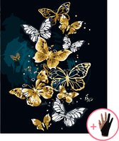 Peinture par numéro Papillons - 40x50 cm - Gant de dessin inclus - Peinture par numéro Adultes - Cadeau - Noël - Sinterklaas - Cadeau
