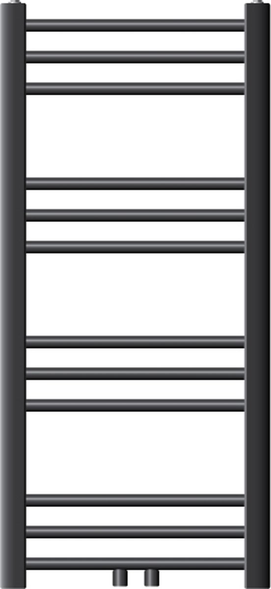 Badkamer radiator middenaansluiting 400x800 mm antraciet recht incl. montagemateriaal LuxeBath