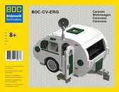 Bricksworld BOC-CV-ERG Caravan Enkelasser wit met groene accenten add-on voor LEGO® 10242 Mini Cooper