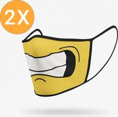 Duopack: Vastberaden lach wasbare mondmasker - L / Stoffen mondkapjes met print / Wasbare Mondkapjes / Mondkapjes / Uitwasbaar / Herbruikbare Mondkapjes / Herbruikbaar / Ov geschikt / Mondmas