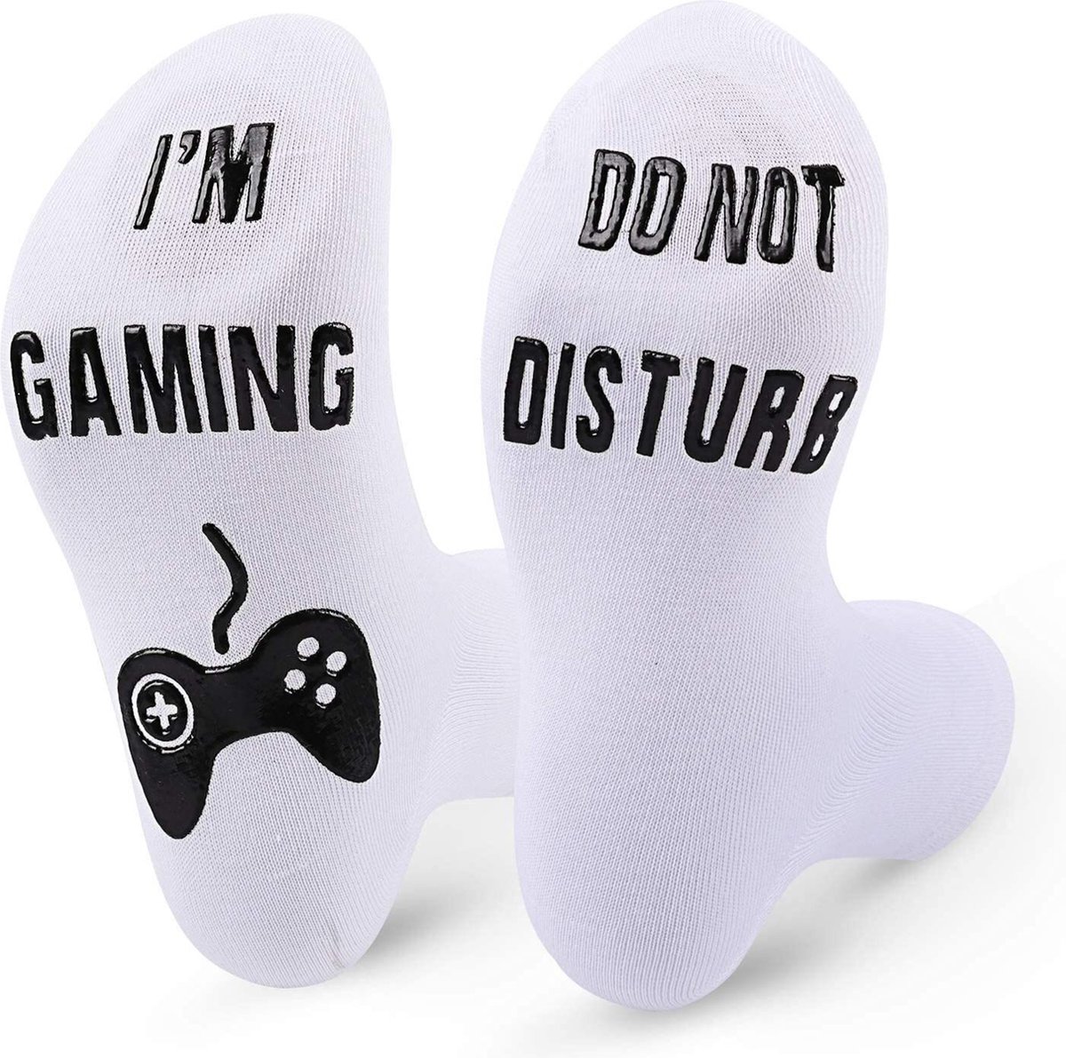 JAXY Gaming Sokken - Huissokken - Game Sokken - Grappige Sokken - Grappige Cadeaus - Huissokken Met Antislip Dames en Heren - Katoenen Sokken - Leuke Sokken - One Size - Wit