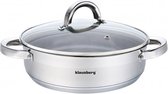 Lage kookpan met deksel – 3.5L - Ø24 cm - RVS - Inductie – alle warmtebronnen – sauspan