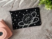 Cute Vibes, Donut galaxy - Make-up tasje - Zwart / zilver glitter - opberg etui