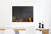 Wanddecoratie Metaal - Aluminium Schilderij Industrieel - Kruiden - Eten - Specerijen - Zwart - Paprika - Kaneel - 80x60 cm - Dibond - Foto op aluminium - Industriële muurdecoratie - Voor de woonkamer/slaapkamer