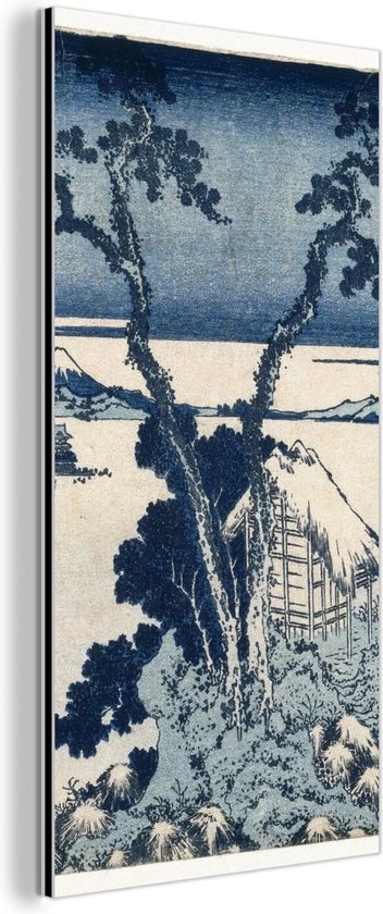 Wanddecoratie Metaal - Aluminium Schilderij Industrieel - Uitzicht op Mount Fuji - schilderij van Katsushika Hokusai - 20x40 cm - Dibond - Foto op aluminium - Industriële muurdecoratie - Voor de woonkamer/slaapkamer
