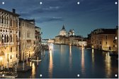 Nachtelijke skyline van Venetië met het Canal Grande - Foto op Tuinposter - 90 x 60 cm