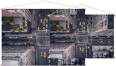 Luchtfoto van gele taxi's op 5th Avenue in New York City  - Foto op Textielposter - 120 x 80 cm