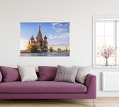 De Basiliuskathedraal op het Rode Plein in Moskou - Foto op Textielposter - 60 x 40 cm