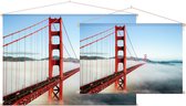 De Golden Gate Bridge in mistig San Francisco  - Foto op Textielposter - 45 x 30 cm