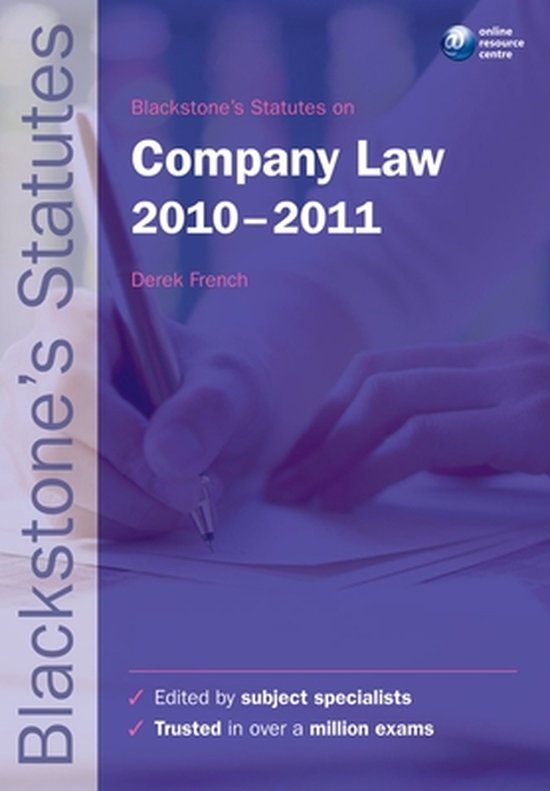 Blackstone's Statutes On Company Law 9780199582389 French Boeken