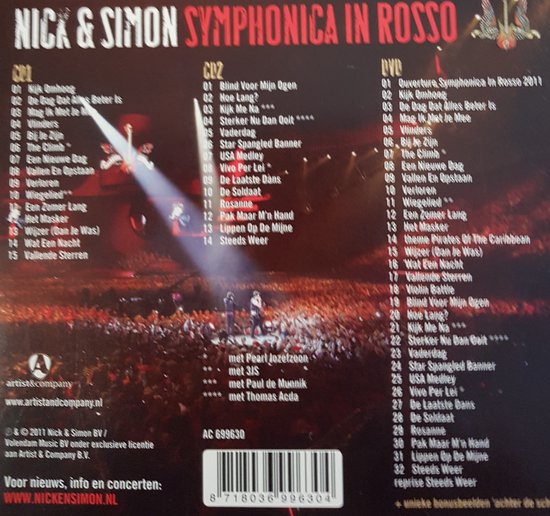 Nick & Simon - Symphonica In Rosso (Dvd+2CD) - Nick & Simon