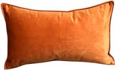 Kussenhoes Luxury Velvet - Oranje Long - Kussenhoes - 30x50 cm - Sierkussen - Polyester - Fluweel