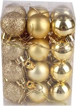 24 gouden mini kerstballen (3 cm elk)