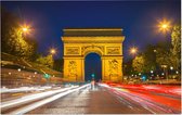Parijse Arc de Triomphe en Champs-Elysees bij nacht - Foto op Forex - 60 x 40 cm