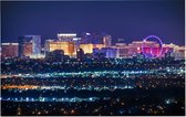 Indrukwekkende skyline van Las Vegas in Nevada bij nacht - Foto op Forex - 120 x 80 cm