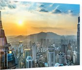 Panoramische skyline van Beijing bij zonsondergang - Foto op Plexiglas - 90 x 60 cm