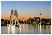 De Molecule Man beelden in de Spree in Berlijn - Foto op Akoestisch paneel - 90 x 60 cm