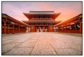 De oude Sensoji-ji tempel in Tokio bij ochtendgloren - Foto op Akoestisch paneel - 150 x 100 cm