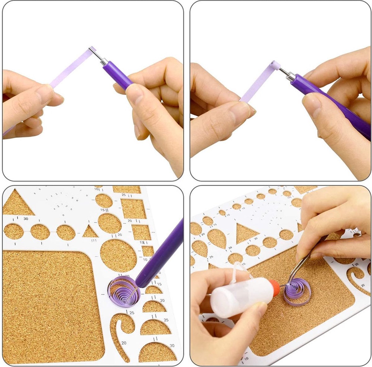 Quilling gereedschap set met rolpennen, pincet, priem, vorm/mal voor papier - Tools voor filigraanpapier knutselen — afbeelding 3