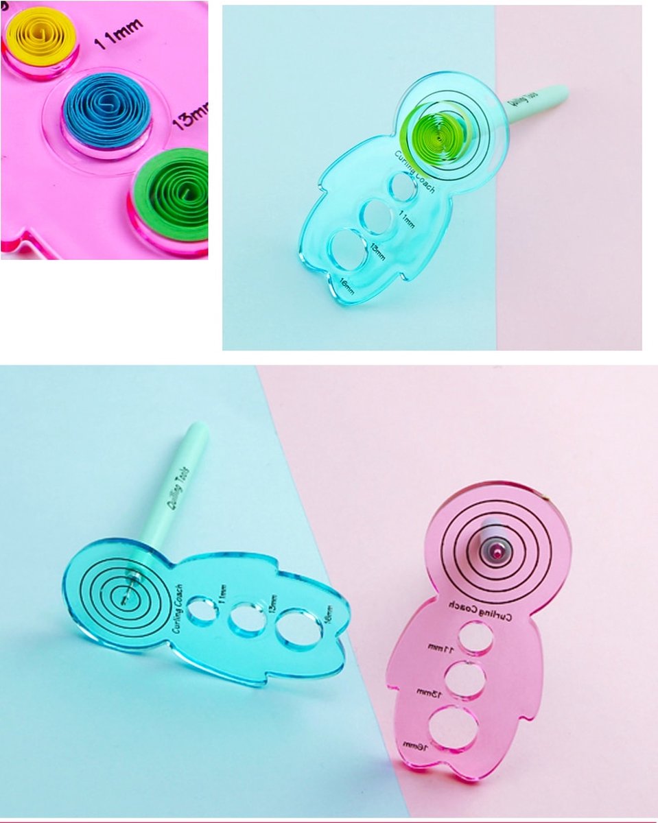 Quilling gereedschap set met rolpennen, pincet, priem, vorm/mal voor papier - Tools voor filigraanpapier knutselen — afbeelding 5