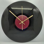 LP Klok Bordeaux Rood - Stil uurwerk - écht vintage vinyl - inclusief creatieve verpakking