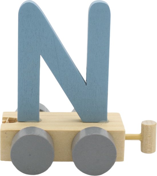 Lettertrein N blauw | * totale trein pas vanaf 3, diverse, wagonnetjes bestellen aub