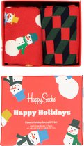 Happy Socks XSNO02-4300 2-Pack Snowman Chaussettes Gift Set - Taille 36-40